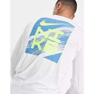 Nike Men's Clash Back Print Long Sleeve T-Shirt Crew Neck Men's Tee Size L